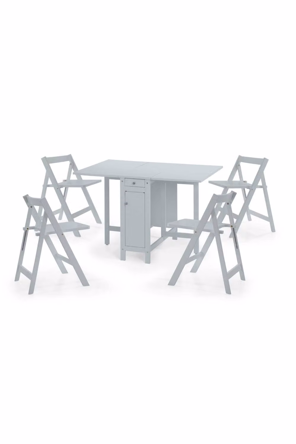 Julian Bowen Savoy 4 Seater Drop Leaf Gateleg Dining Set with Folding Chairs in Grey – 2