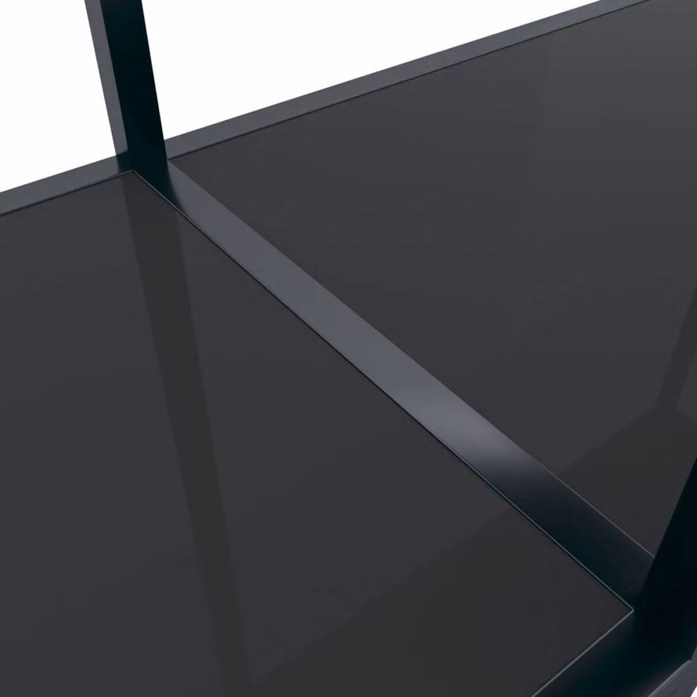 Berkfield Home Stylish Black Console Table with Tempered Glass, W/D/H: 140 x 35 x 75.5 cm – 4