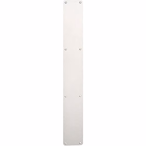 Loops Bright Stainless Steel Plain Door Finger Plate, W: 65 cm, H: 7.5 cm