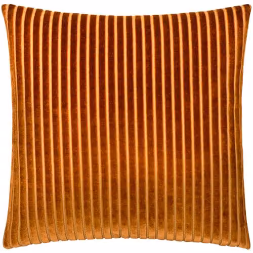 Paoletti Savoy Stripe Velvet Cushion in Bronze, W/D/H: 50 x 50 x 50 cm – 1
