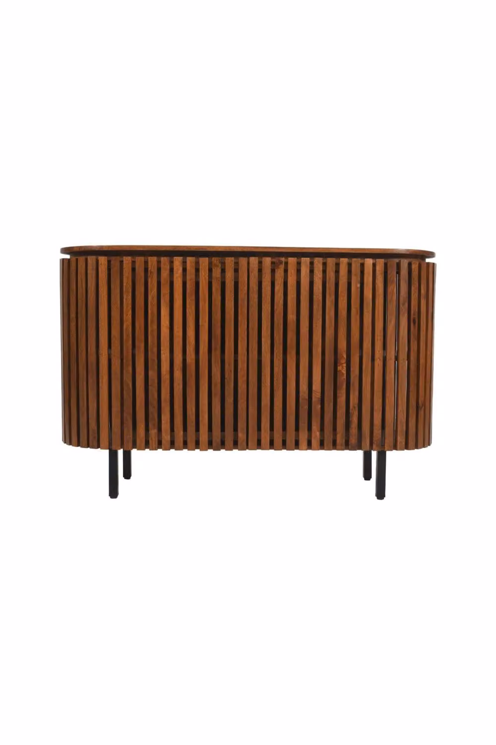IH Design Tackley Mango Wood 2 Door Sideboard in Brown with Matte Black Legs – 2