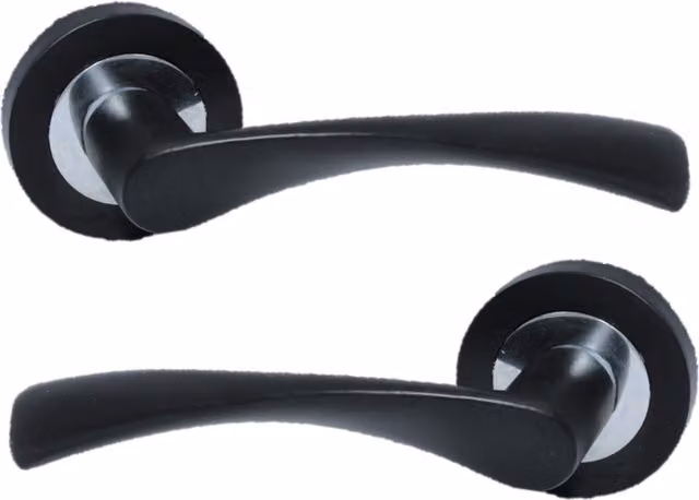 Betley Butterfly Door Handles in Matt Black Chrome