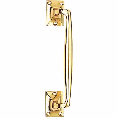 Loops One Piece Door Pull Handle in Polished Brass, Length: 25 cm, Projection: 5.4 cm