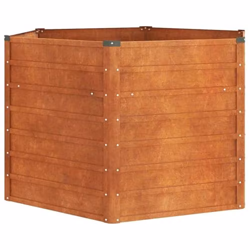 vidaXL Corten Steel Raised Bed in Brown, W/D/H: 129 x 129 x 77 cm – 2