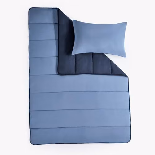 OHS Single Coverless Duvet and Pillowcase Set, 10.5 Tog, Blue, W/D/H: 135 x 200 cm – 2