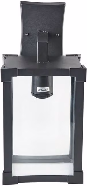Biard Black Aluminium and Glass Square Outdoor Wall Lantern for Garden