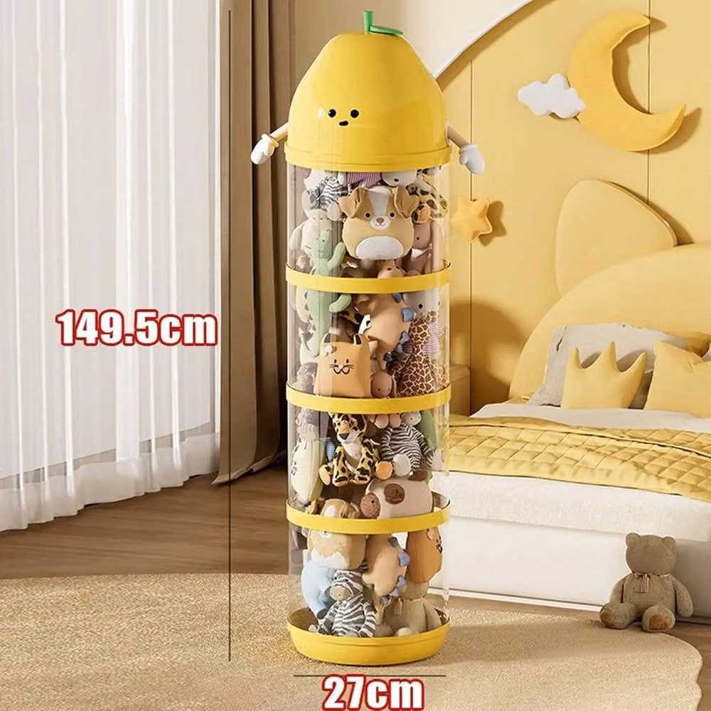 FORGEVIO 4 Tier Pear Shaped Childrens Storage Box with Handles, Yellow, Height: 50 cm – 2
