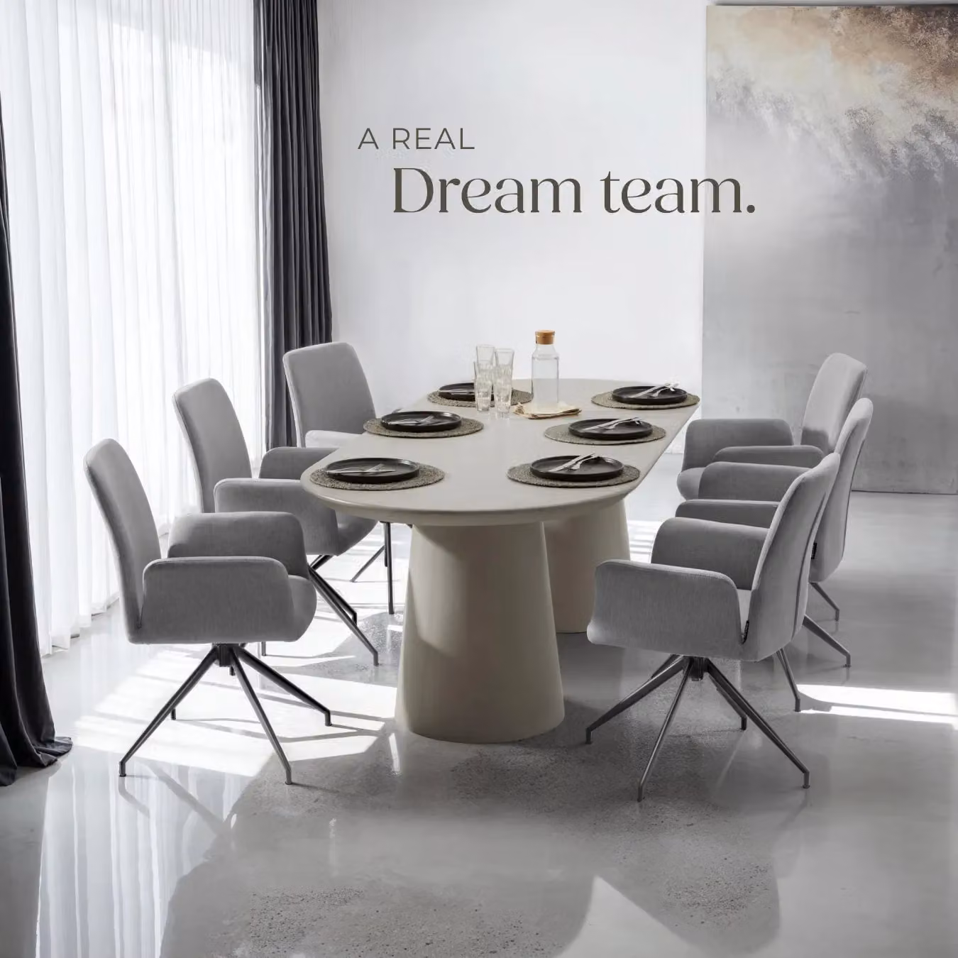 tectake Daya Set of 6 Swivel Chairs in Anthracite Dark Grey – 7