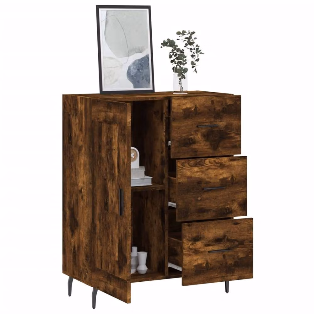 Berkfield Home Smoked Oak Sideboard in Brown, W/D/H: 69.5 x 34 x 90 cm – 4