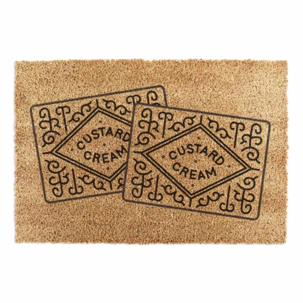 Artsy Mats Two Custard Creams Coir Doormat, Brown, W/D/H: 90 x 60 x 1 cm – 2