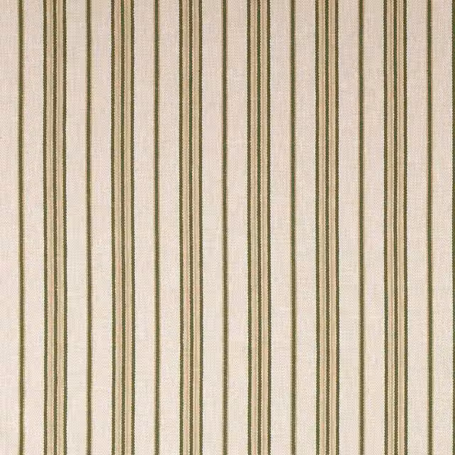 Terrys Modern Striped Cotton Woven Fabric in Green and Beige