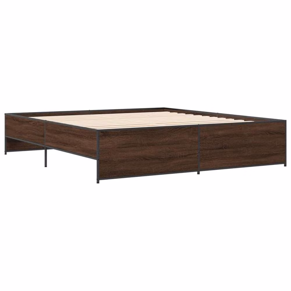 Berkfield Home Bed Frame in Brown Oak, 200 x 200 cm – 3