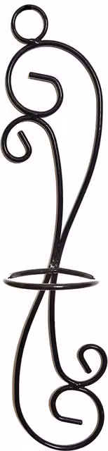 Samuel Alexander Handcrafted Verona Steel Metal Plant Pot Wall Mount Holder, Black