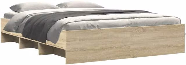 Berkfield Home Durable Bed Frame in Sonoma Oak, W/D/H: 160 x 35 x 203 cm