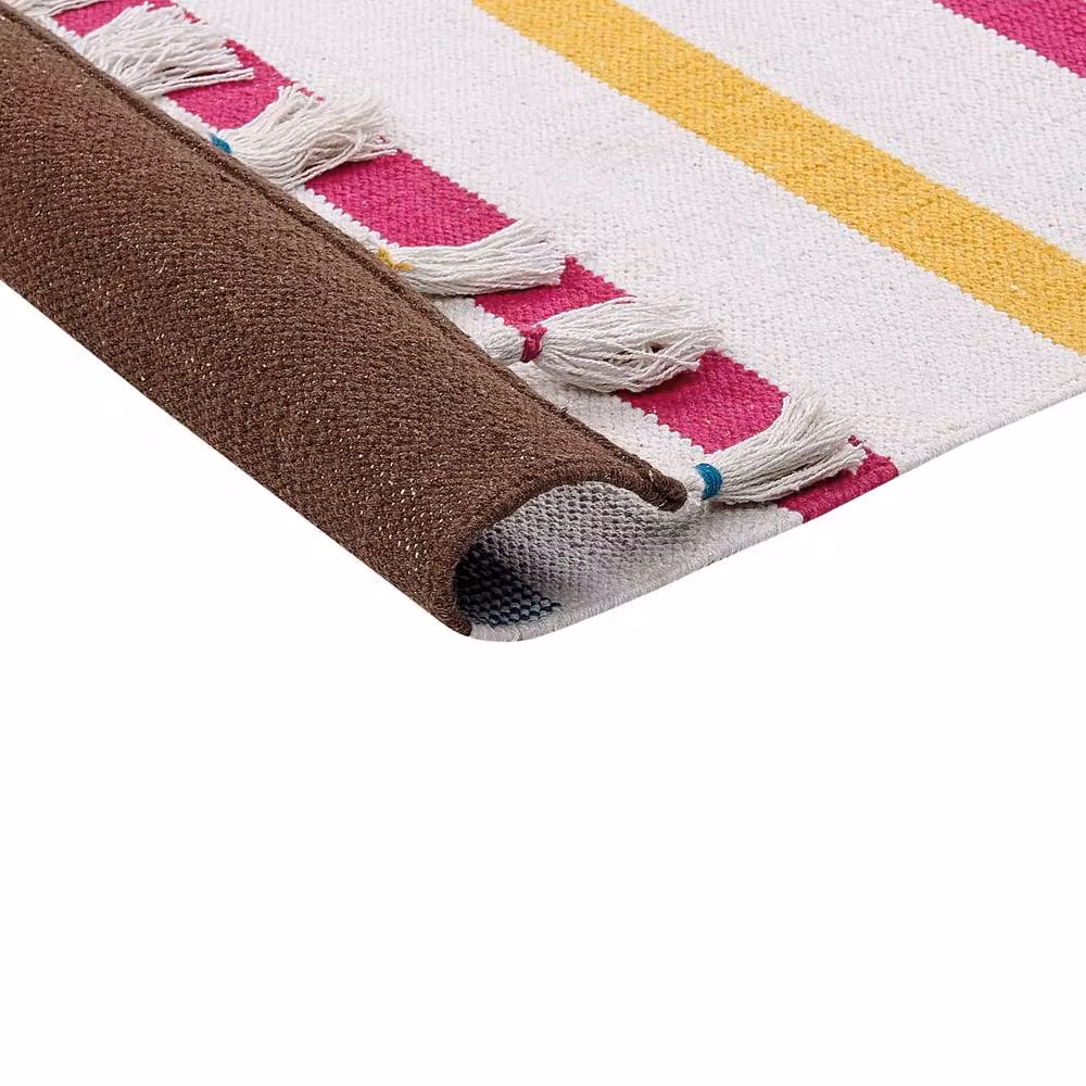 Wyld and Coco Handwoven Cotton Striped Area Rag Rug, Multicolour, W: 160 cm, L: 230 cm – 4