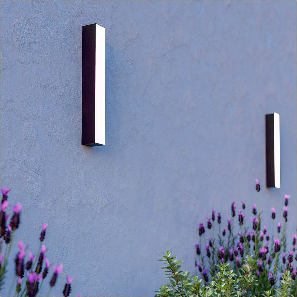 Loops 2 Pack Modern Black LED Up and Down Wall Light with Bulbs Included – 2