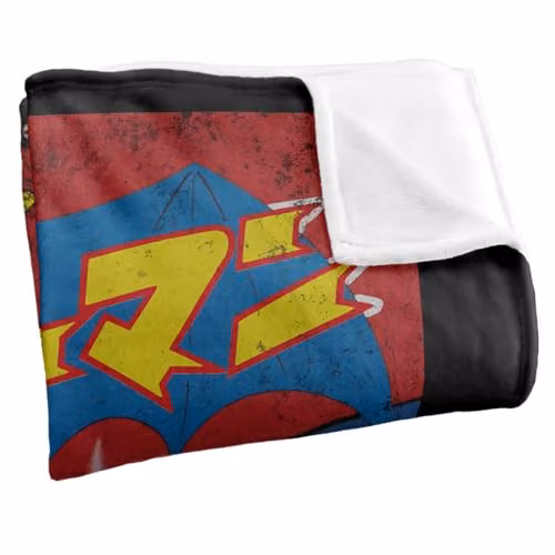 Warner Bros. Batman and Robin Kanji Run Red Burst Super Soft Fleece Throw Blanket, W: 152 cm, D: 127 cm – 2
