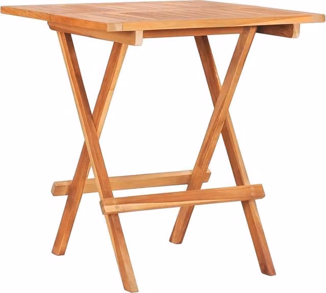 Berkfield Home Folding Bistro Table in Brown Solid Teak Wood, W/D/H: 60 x 60 x 65 cm – 1