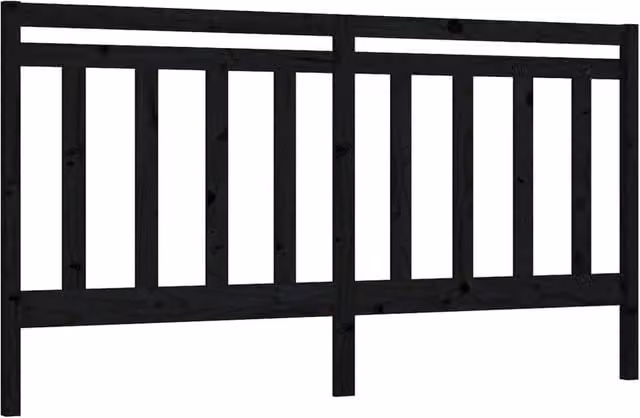 Berkfield Home Black Rustic Solid Pine Wood Bed Headboard W/D/H: 206 x 4 x 100 cm – 1