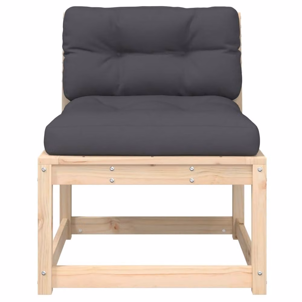 Berkfield Home Rustic Garden Sofa with Cushions in Natural Solid Pine Wood – 3