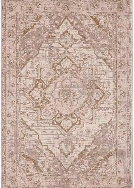 THE RUGS Terrain Designer Shortpile Medallion Rug in Beige, W: 160 cm, D: 235 cm – 1