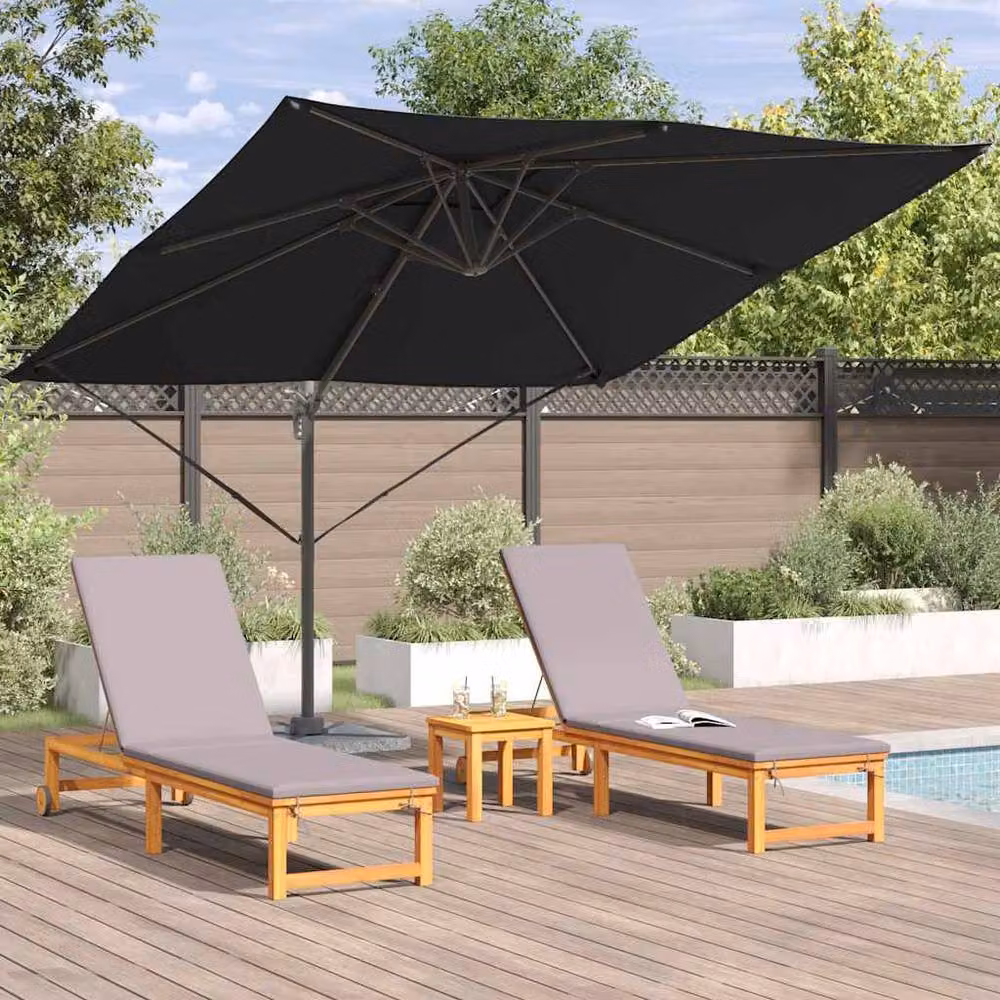 Berkfield Home Roma Modern Cantilever Parasol in Black Aluminium, W/D/H: 286 x 285 x 265 cm – 3