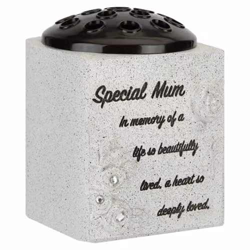 VFM e-Store Memorial Flower Pot Ornament, Grey, W: 14 cm, D: 13.5 cm, H: 13.5 cm – 1