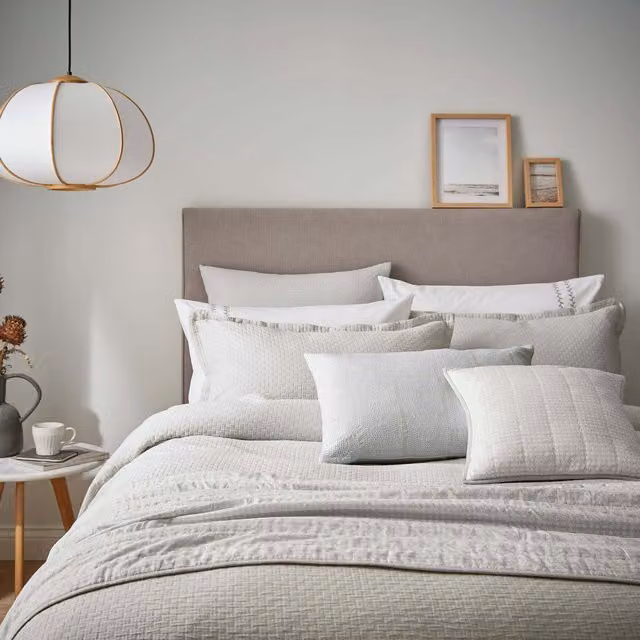 Murmur Hush Single Organic Cotton Percale Duvet Cover in Cloud Grey