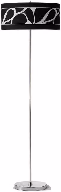 Netlighting Manhattan 3 Light Floor Lamp in Chrome and Black with Patterned Shade – 1