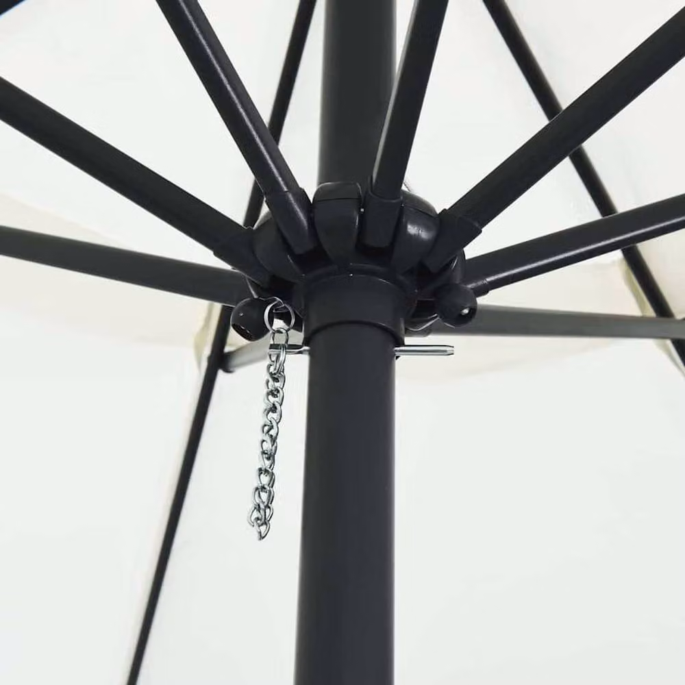 Berkfield Home Garden Umbrella in Sand White, W: 395 cm, H: 245 cm – 2
