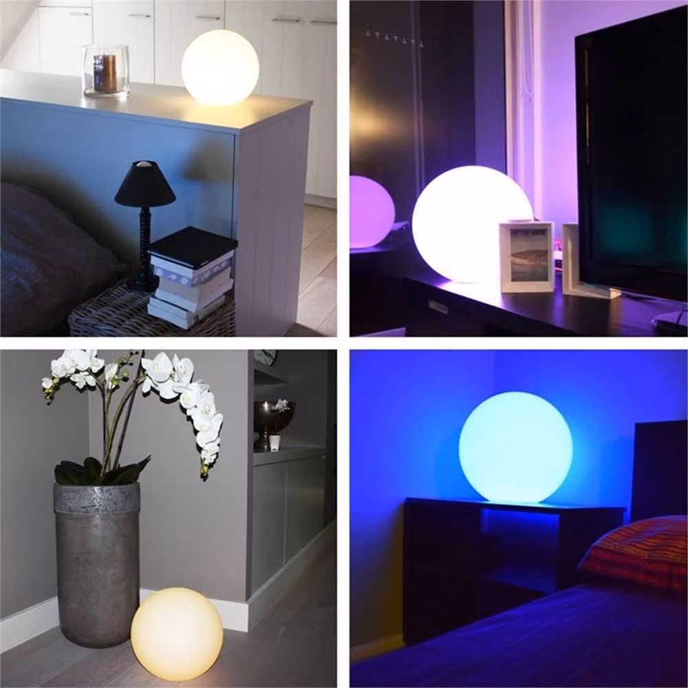 Nordara RGB LED Globe Ball Night Light with Remote Control, Multicolour Shatterproof Sphere Lamp for Garden and Tabletop Use – 4