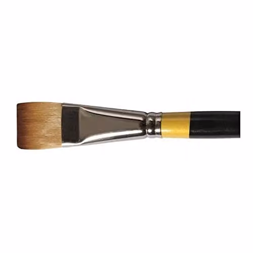 Daler-Rowney System3 Short Flat Acrylic Brush with Synthetic Hair, 1in, Multicolour