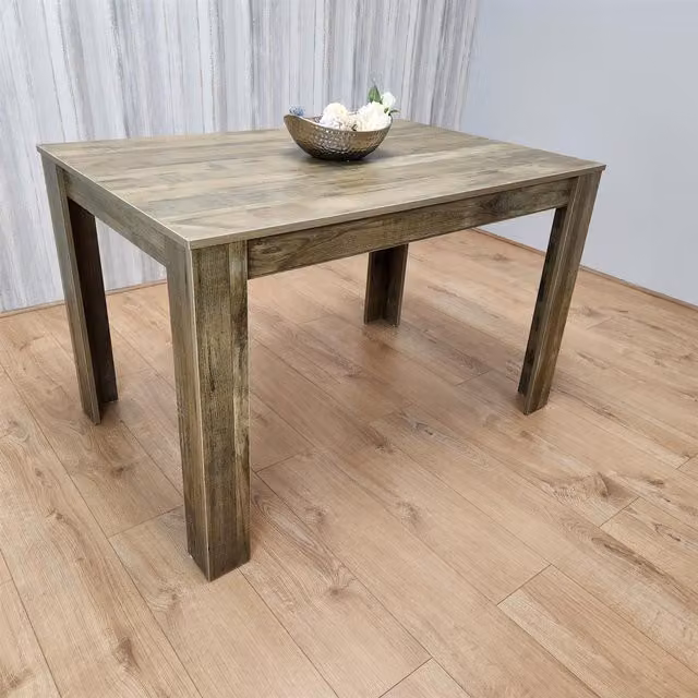 KOSY KOALA Rustic Brown Wood Effect Dining Table for 6 Seats, W: 140 cm, D: 80 cm, H: 75 cm