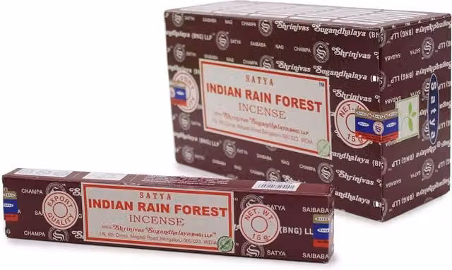 Satya Indian Rain Forest Incense Sticks in Maroon