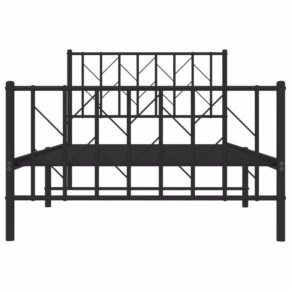 Berkfield Home Metal Bed Frame with Footboard in Black, W/D/H: 100 x 190 x 90 cm – 3