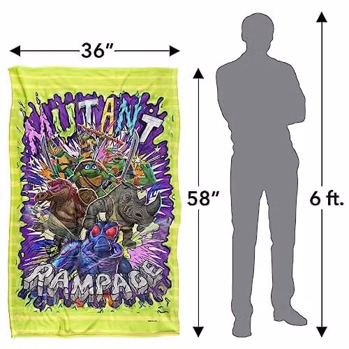 Nickelodeon Teenage Mutant Ninja Turtles Mutant Mayhem Turtle Vs Baddies Multicolour Super Soft Silky Feel Fleece Blanket – 2
