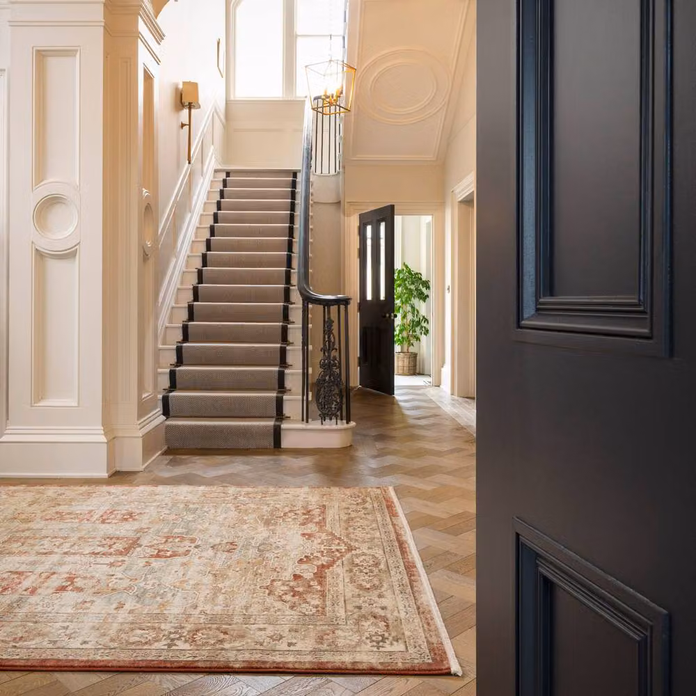 Kukoon Beige Traditional Medallion Woven Living Room Area Rug W/D: 120 x 170 cm – 2