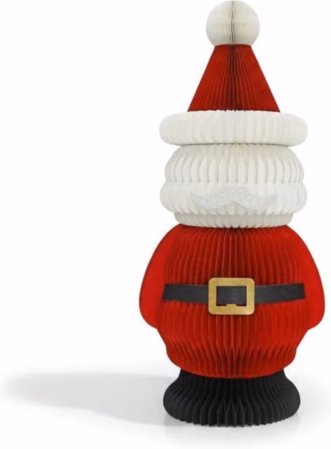 Four Candle Traditional Paper Santa Christmas Decoration, Red and Multicolour, Height: 100 cm