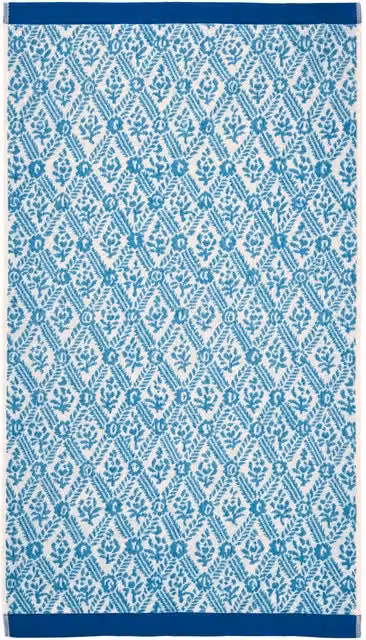 English Heritage St John's Trellis Turquoise Floral Cotton Towel – 2