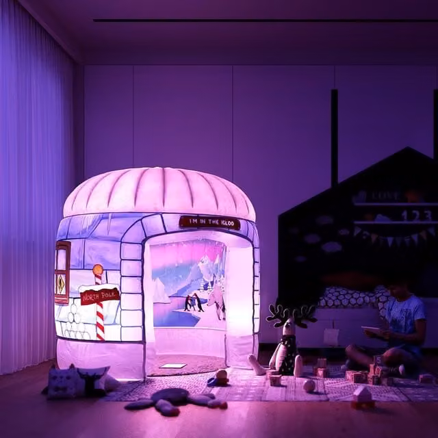 PODS Polar Ice Igloo Sensory Play Space with Colour Changing LEDs in White