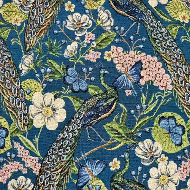Terrys Peacock Chique Fabric in Blue and Multicolour