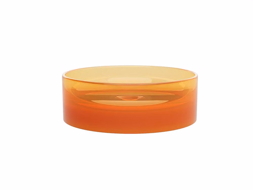 SPAVO Round Translucent Orange Resin Countertop Basin, Diameter: 40 cm – 2