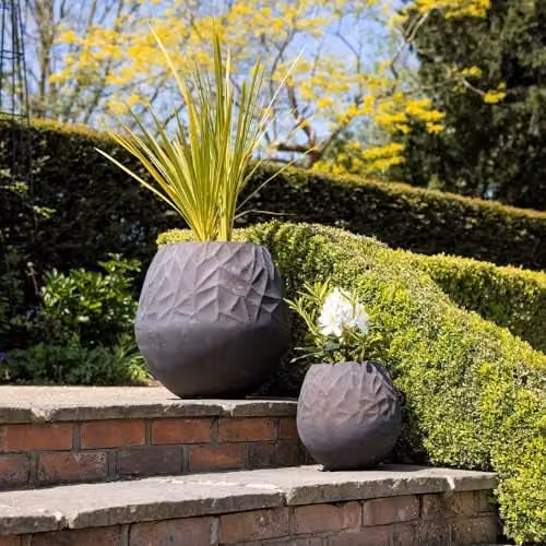 Primrose Brown Concrete Round Planter Tub – 3