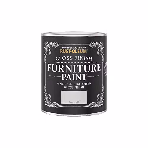 Rust-Oleum Gloss Furniture and Skirting Board Paint, Steamed Milk White, 750ml – 2