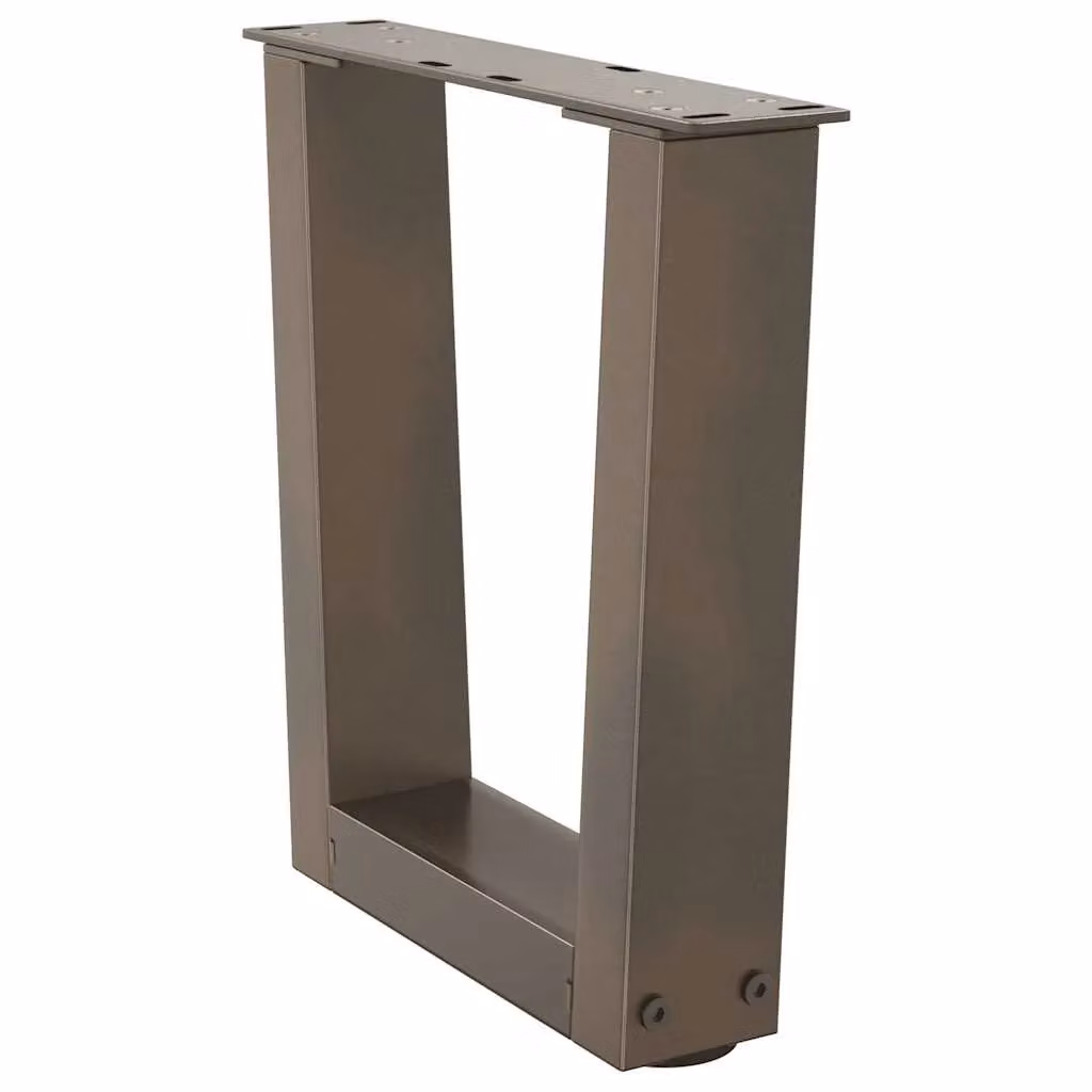 Berkfield Home V-Shape Dining Table Legs, 2 Pieces, Brown Steel, W: 40 cm, H: 30-31.3 cm – 3