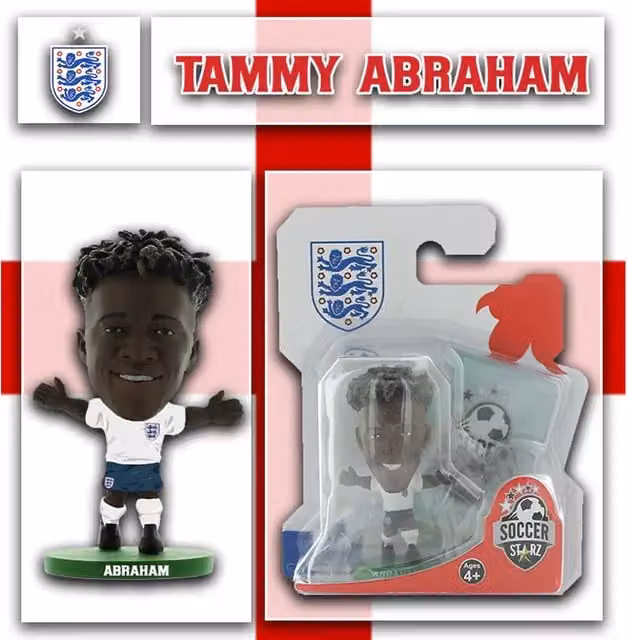 SoccerStarz Tammy Abraham 2022 Version England Mini Figure, White/Multicolour, Height: 5 cm