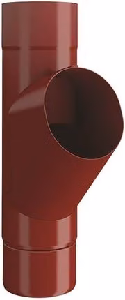 Lindab Steel Downpipe Branch 87mm, Dark Red