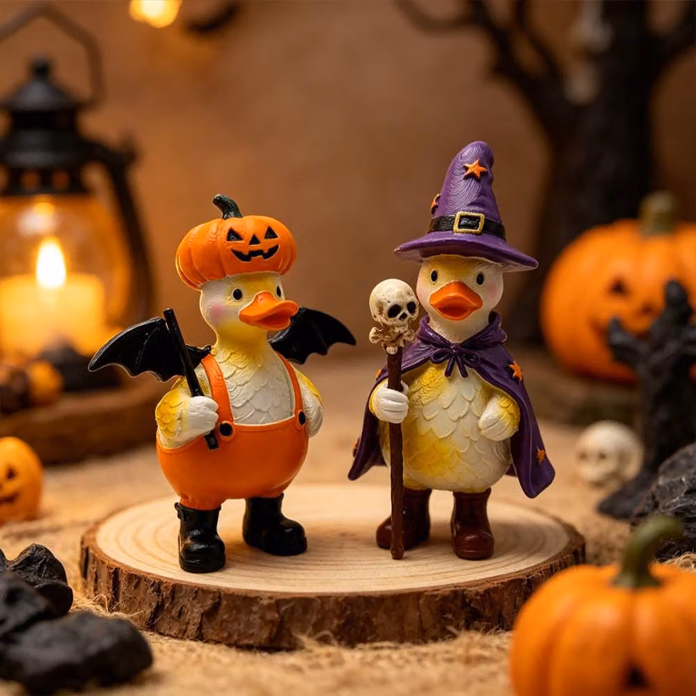 Quipulse 2-Piece Multicolour Halloween Duck Tabletop Ornaments – 3