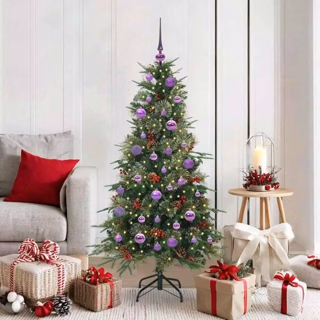 Berkfield Home Green Artificial Hinged Christmas Tree, Height: 150 cm – 1