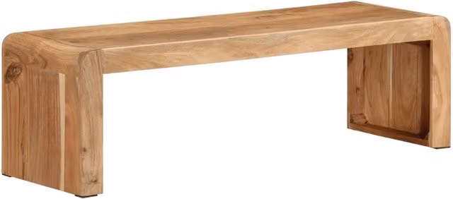 Berkfield Home Rustic Acacia Solid Wood TV Stand, Brown, W/D/H: 110 x 33 x 33 cm